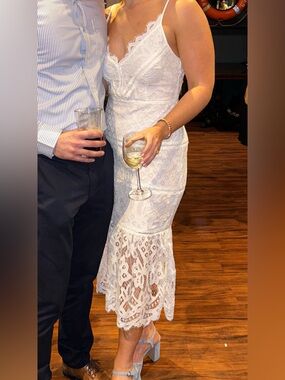 Lovers and friends white lace midi dress